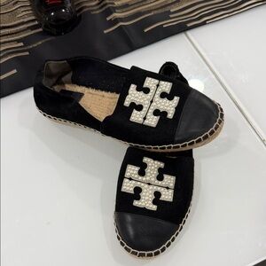 Tory Burch Black and White Espadrilles